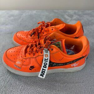 Nike Air Force 1 Just Do It Bright Orange Men’s Sneakers Size 8 US - AR7719-800